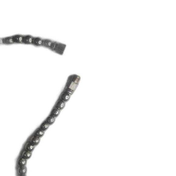 80s Vintage Silver Tone Stacked V Shape Serpentine Statement Ball Chain Necklace - Picture 6 of 7